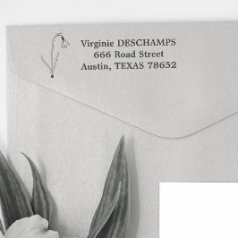 植物性スノードロップラインアートフラワー セルフインキングスタンプ