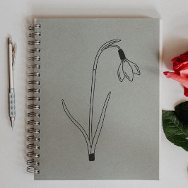 植物性スノードロップラインアートフラワー ラバースタンプ