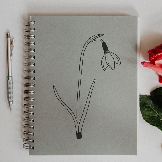 植物性スノードロップラインアートフラワー ラバースタンプ