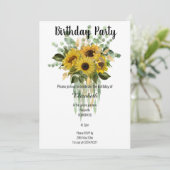植物性セージひまわりユーカリ花束 招待状 (スタンド正面)