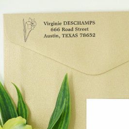 植物性ダフォディルラインアートフラワー セルフインキングスタンプ