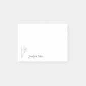 植物性ダフォディルラインアートフラワー ポストイット (正面)