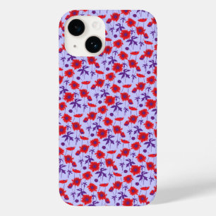 植物性ダマスコポピー赤パープル Case-Mate iPhone 14ケース