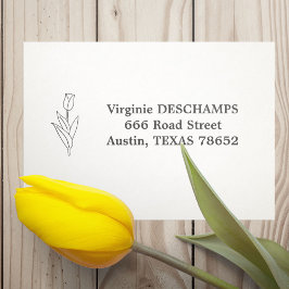 植物性チューリップラインアートフラワー セルフインキングスタンプ