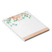 植物性ティール(緑がかった色)とオレンジ ノートパッド (アングル)