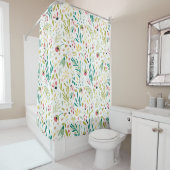 植物性テーマカラフル野フラワーパターン シャワーカーテン (インサイチュ)