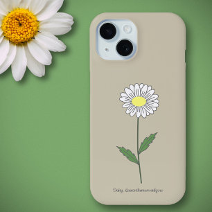 植物性デイジーフラワーブラウン iPhone 15ケース