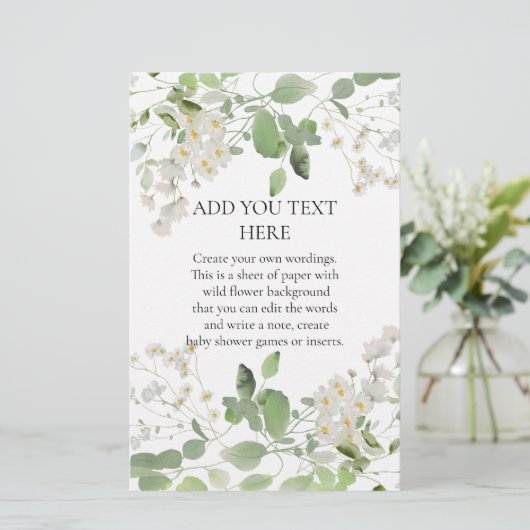 植物性デイジーフラワー開花カスタム紙シート (スタンド正面)