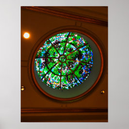 植物性デザイン付ステンドグラス天井ドーム ポスター
