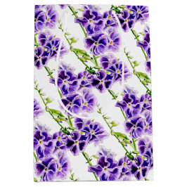 植物性デュランタスカイフラワーパープルフラワーアート ミディアムペーパーバッグ