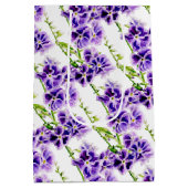 植物性デュランタスカイフラワーパープルフラワーアート ミディアムペーパーバッグ (裏面)