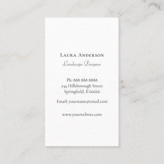 植物性トピアリーの骨壷の水色造園 名刺 (裏面)