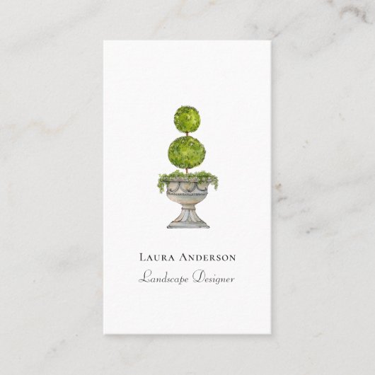 植物性トピアリーの骨壷の水色造園 名刺 (正面)