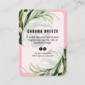 植物性トロピカルピンク製品価格リストカード 名刺 (正面)
