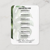 植物性トロピカル製品価格リストカード 名刺 (裏面)