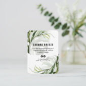 植物性トロピカル製品価格リストカード 名刺 (スタンド正面)