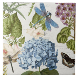 植物性トンボ花ガーデンフローラヴィンテージ4 タイル