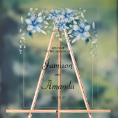 植物性ネイビーブルーミントフローラ結婚ズ アクリルサイン (ニュートラル)