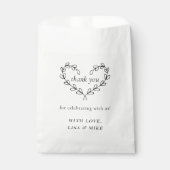 植物性ハート結婚リースブライダルシャワー フェイバーバッグ (正面)