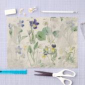 植物性バイオレットプレス花ヴィンテージティッシュパ 薄葉紙 (クラフト)