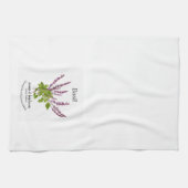 植物性バジル植物芸術の花と文字 キッチンタオル (横)