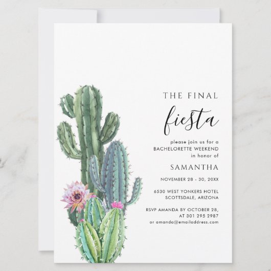 植物性バチェロレッテ週末パーティーと旅程 招待状 (正面)