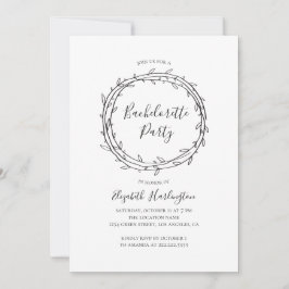 植物性バチェロレッテ。白黒 招待状