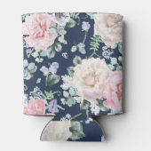 植物性バラブルーヴィンテージパターン。 缶クーラー (裏面)