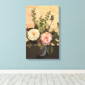 植物性バラ絵を描ズ キャンバスプリント (インサイチュ (ウッドフロア))