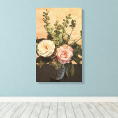 植物性バラ絵を描ズ キャンバスプリント (インサイチュ (ウッドフロア))
