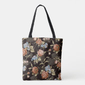 植物性バラ:抽象芸術の花のパターン。 トートバッグ (裏面)