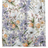 植物性パステルカラー野花サマーフローラ シャワーカーテン (正面)