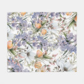 植物性パステルカラー野花サマーフローラ フリースブランケット (正面(横))