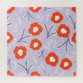 植物性パステルピンク:フローラルパターン ジグソーパズル (縦)