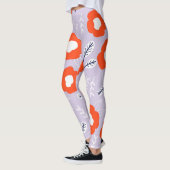 植物性パステルピンク:フローラルパターン レギンス (左)