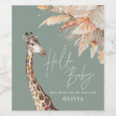 植物性パンパスグラスギラフェサファリージグリーン ワインラベル (シングルラベル)