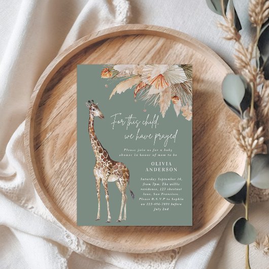 植物性パンパスグラスギラフェサファリージグリーンi 招待状