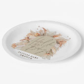 植物性パンパスグラス素朴モダンなテラコッタ ペーパープレート (アングル)