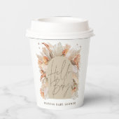 植物性パンパスグラス素朴モダンなテラコッタwi 紙コップ (裏面)