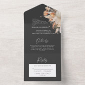 植物性パンパ結婚スの草は全部で一つになる オールインワン招待状 (内側)