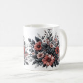 植物性パーソナライズされたモノグラム コーヒーマグカップ (正面右)