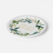 植物性パーソナライズされたユーカリプレート ペーパープレート (アングル)