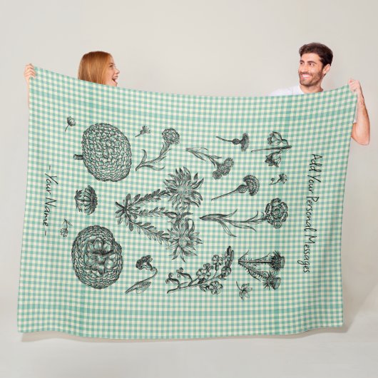 植物性パーソナライズされた誕生日メッセージ毛布 フリースブランケット (インサイチュ)