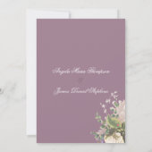 植物性パープルグリーンピンクアイボリー結婚フローラ 招待状 (裏面)