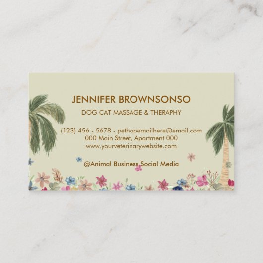 植物性パームキャットドッグヒトマッサージ療法 名刺 (裏面)