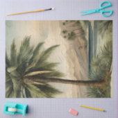 植物性パームツリーウォーターカラーエフエメラデクページ 薄葉紙 (クラフト)