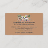 植物性パームツリーファーム動物キャットドッグバードペット 名刺 (裏面)