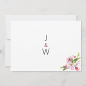 植物性ピンクさくらんぼ花の夏ありがとう 招待状 (裏面)