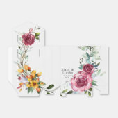 植物性ピンクとブルゴーニュのフローラ結婚ズ フェイバーボックス (折り畳みなし)