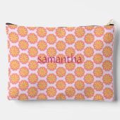 植物性ピンクと黄色の花 アクセサリーポーチ (裏面)